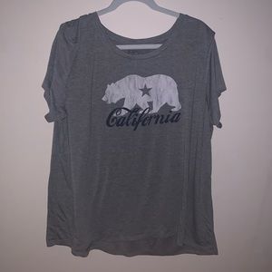 Plus Size Grey California Tee